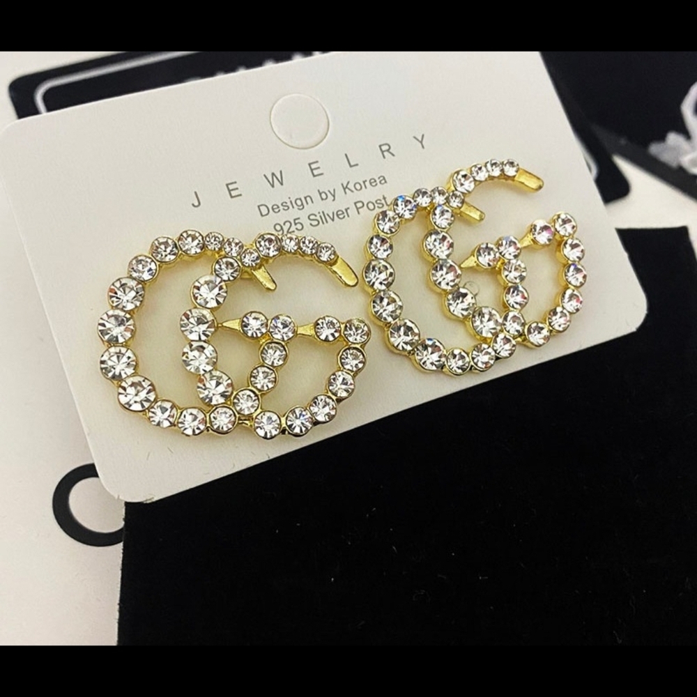 Gold OR Silver GG Crystal Earrings